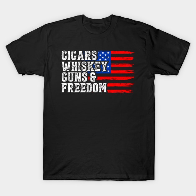 Cigars whiskey guns and freedom T-Shirt by StarMa